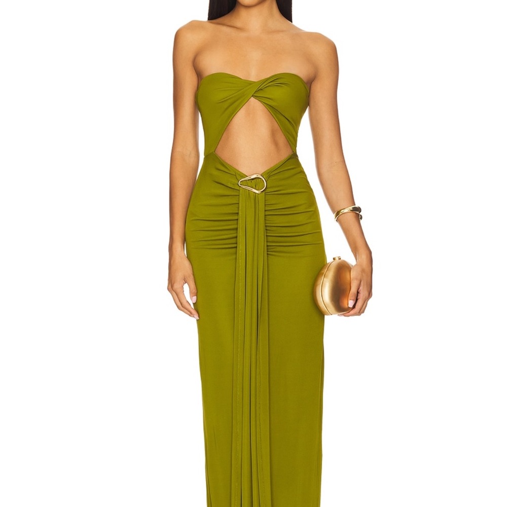Lovers + Friends Strapless Olive Dress